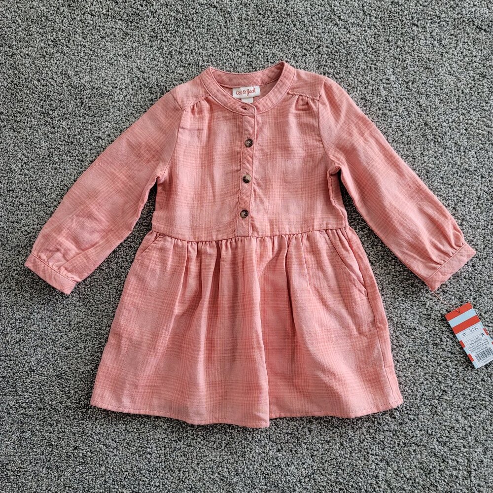 Cat & Jack Rose Plaid Dress 2T New with Tag